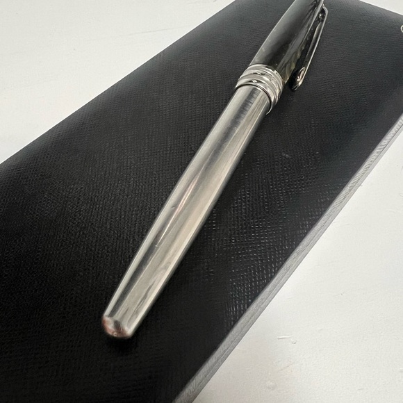 Montblanc Solitaire Carbon Steel Classique No 163 Rollerball Fineliner ID 5833 - Picture 4 of 16